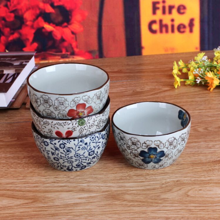 正口特价 陶瓷米饭碗 日式手绘釉下彩 景德镇瓷器套装 青花瓷