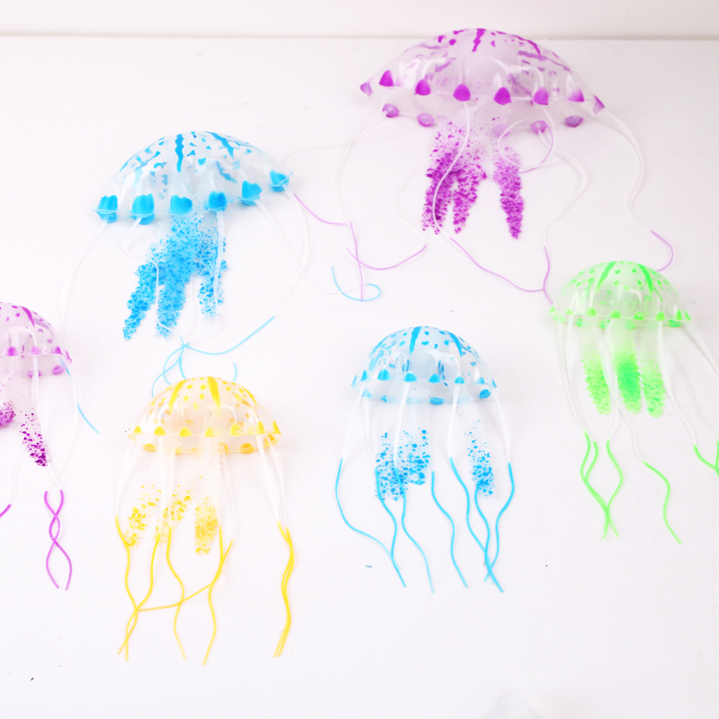 高仿真水母水族箱造景装饰珊瑚趣味漂浮荧光假水母多颜色正品特价