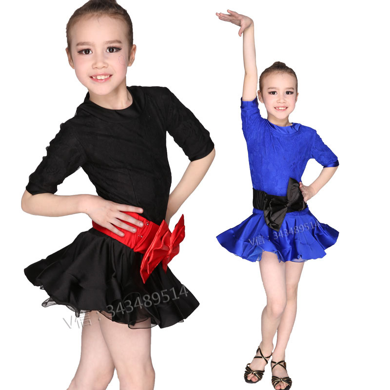 2015儿童拉丁舞裙新款女童少儿拉丁舞服装表演服比赛规定服装长袖