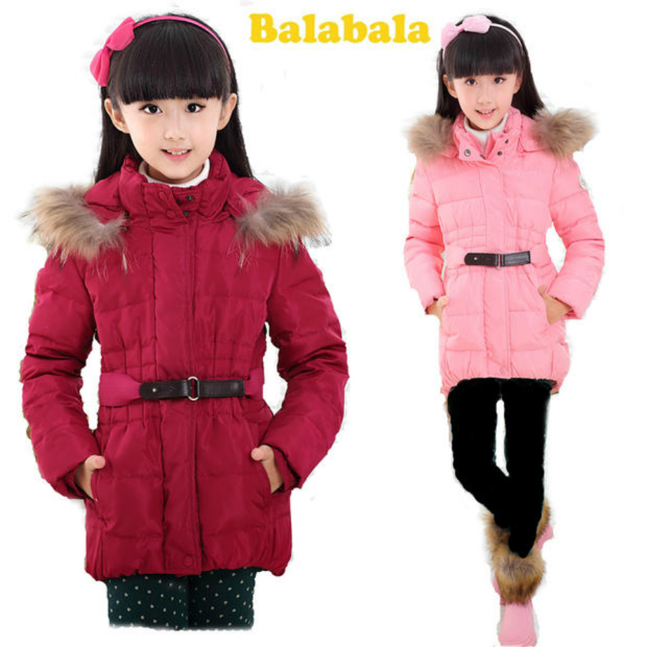 女童羽绒服巴拉巴拉专柜正品2014冬款外套加厚中长款22074140207
