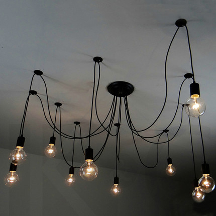 爱迪生创意DIY灯泡吊灯简约客厅个性灯具 服装店餐厅设计师复古灯