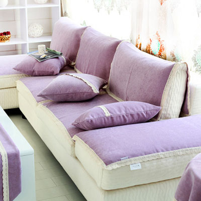 夏季四季防滑全盖沙发垫夏凉垫全棉布艺纯色沙发靠背巾套紫色定做折扣优惠信息