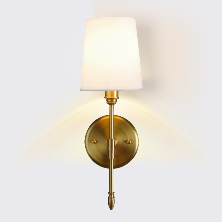 美式乡村全铜壁灯美式床头铜壁灯 现代简约温馨卧室壁灯客厅壁灯
