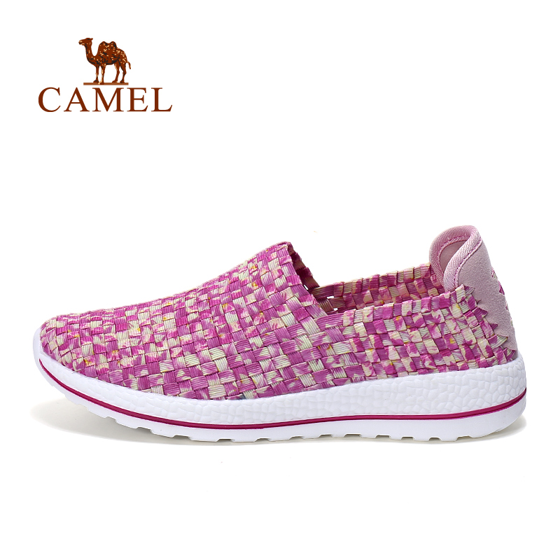 CAMEL 骆驼户外女款徒步鞋 轻便透气松紧带编织套脚女士鞋