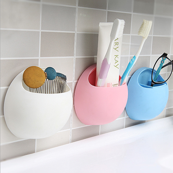 创意浴室卫生间简约放牙刷架挂架 吸盘杂物收纳盒情侣牙刷盒包邮折扣优惠信息