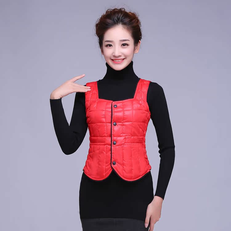 新款韩版女式羽绒服马甲内胆短款吊带塑身保暖时尚款羽绒马夹包邮折扣优惠信息