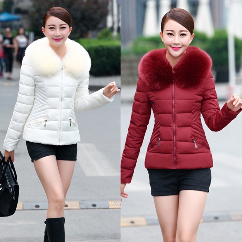 【天天特价】中年大码羽绒棉服女冬装妈妈装短款棉袄毛领保暖外套