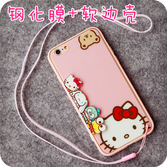 苹果iPhone6Plus凯蒂猫可爱splus手机壳挂绳5s手机套Kitty卡通6s折扣优惠信息