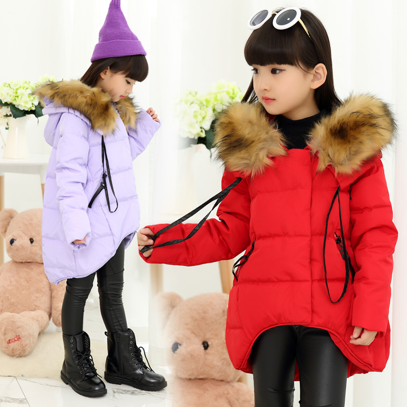 2015童装女童棉衣外套中长款大童冬装儿童羽绒服棉服小孩冬季衣服
