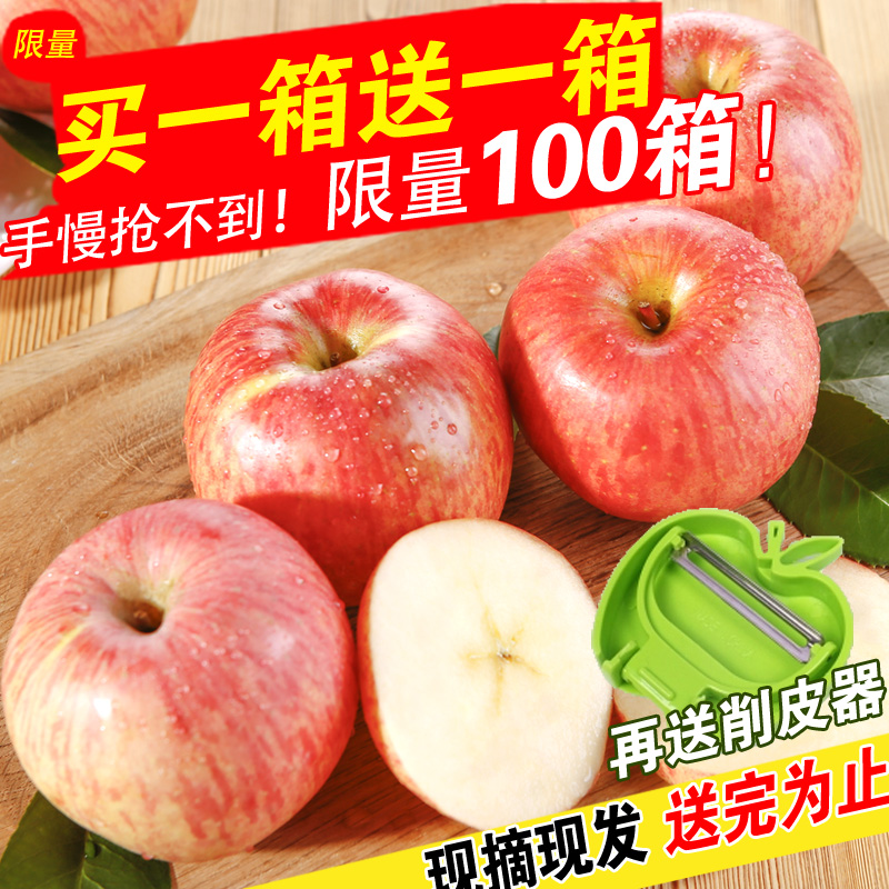 【买一送一】新鲜红富士大苹果万荣有机脆甜水果山东烟台盐源包邮