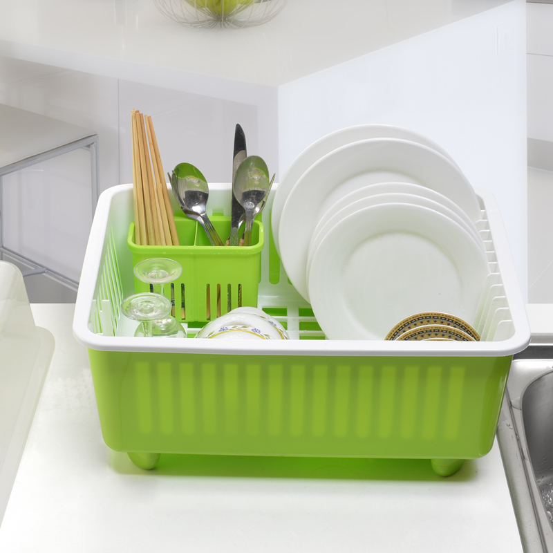 红瓦房 超大号厨房塑料碗柜沥水碗架碗碟餐具收纳整理架双层出水