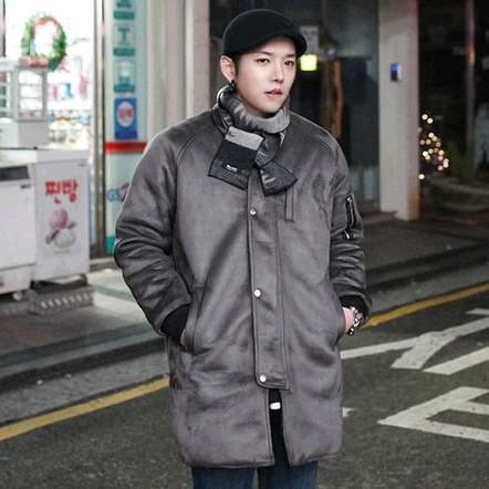 正品韩国东大门代购男装2015冬装新款中长款修身韩版男士棉衣外套