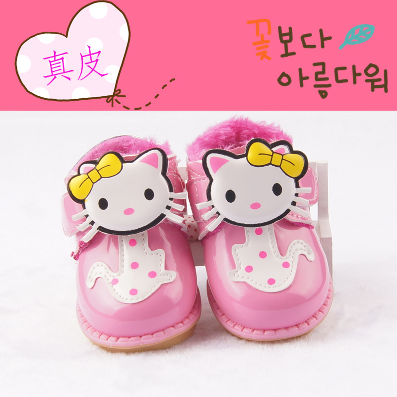 女宝宝鞋子冬季学步鞋加绒防滑软底幼儿童鞋真皮婴儿棉鞋0-1-2岁