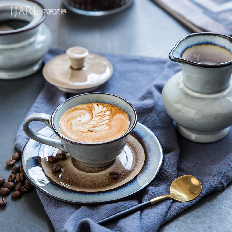 ijarl 创意陶瓷三角咖啡杯子下午茶杯碟套装家用酒店 挪威海岸