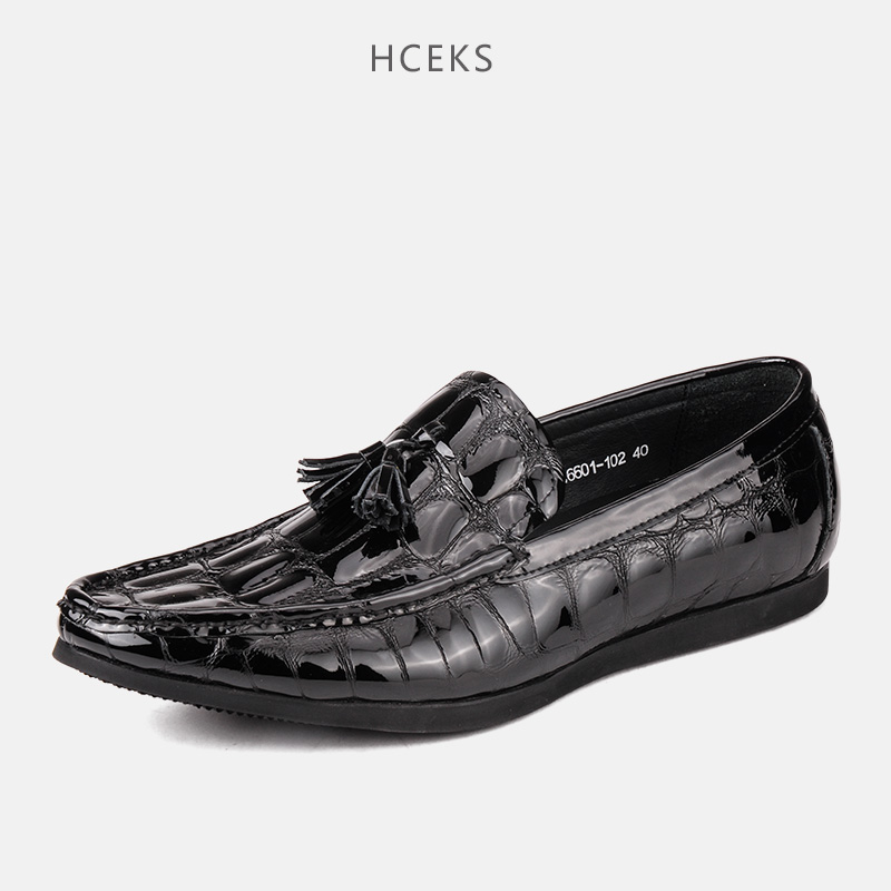 HCEKS2016新款软底透气乐福鞋真皮休闲皮鞋透气套脚懒人舒适男鞋