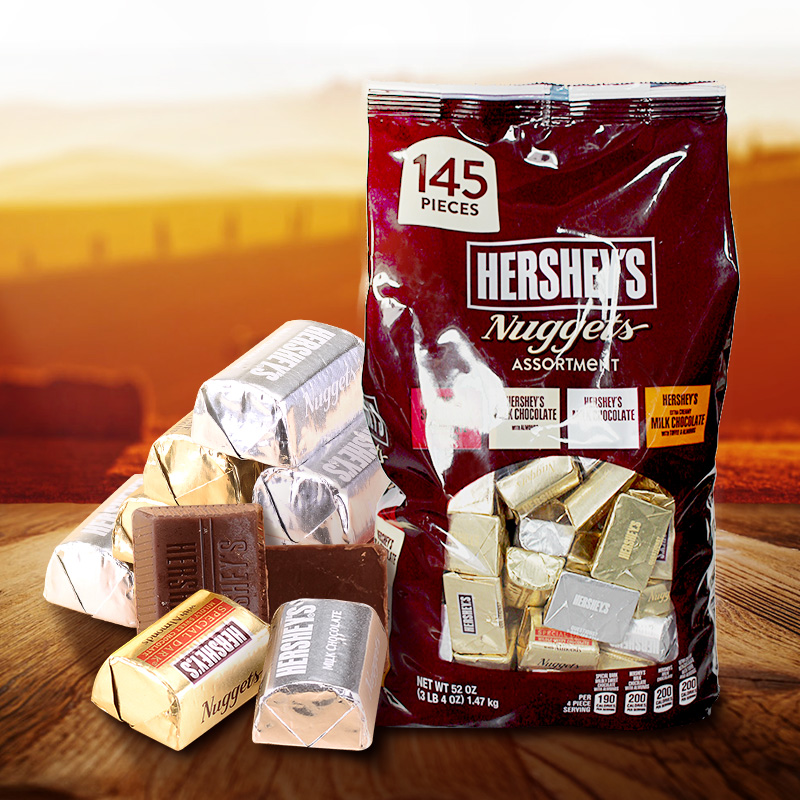 美国原装进口巧克力HERSHEYS好时金银砖1.47kg混装喜糖婚庆团购