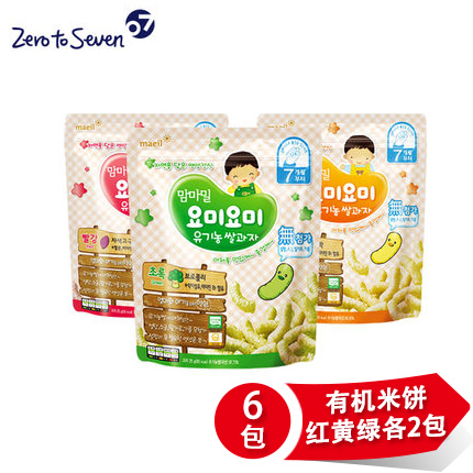 韩国每日乳业婴儿有机米饼6包无添加韩国直邮 长条状好吃营养