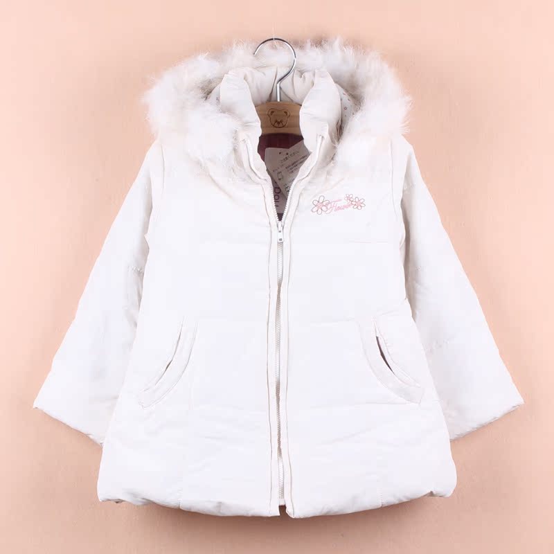 韩国品牌西松屋女童纯色棉衣外套 冬季保暖儿童棉服
