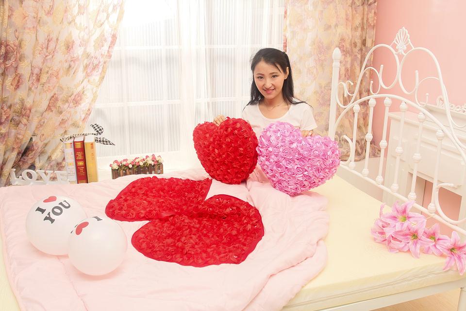 99朵玫瑰花创意爱心情侣靠垫/空调被抱枕两用 结婚庆/情人节礼物