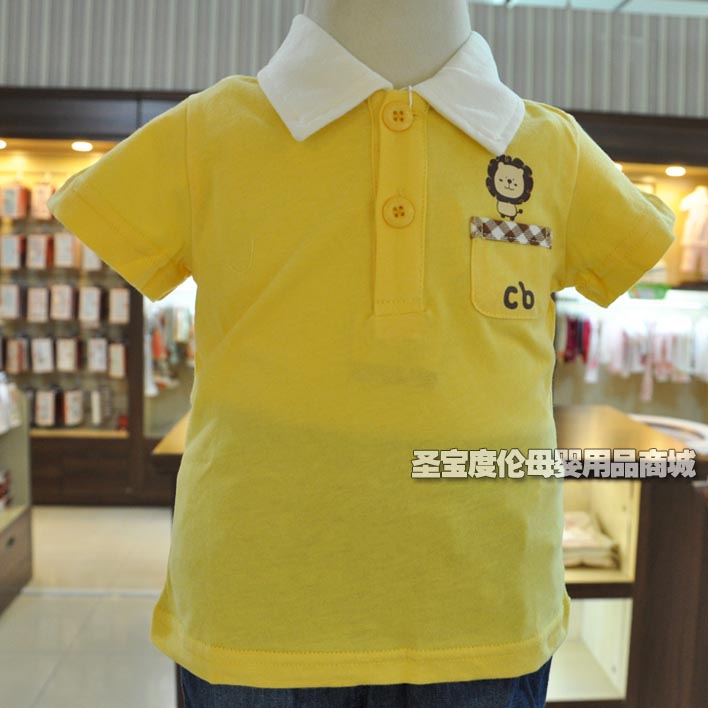 小冰熊正品男童T恤夏季短袖T恤1-3岁小童翻领衬衫儿童休闲衫韩版