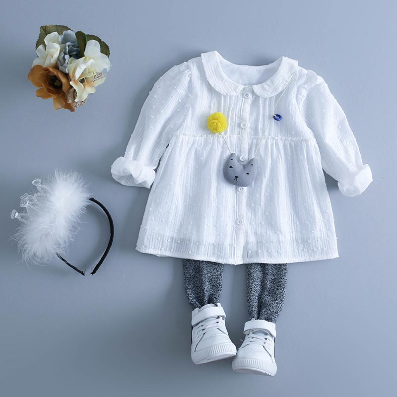 童装0-1-2-3-4岁女宝宝衬衫纯棉衣服公主女童装春装衬衣婴儿上衣