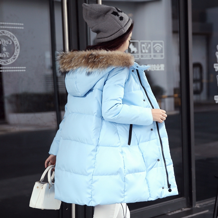 中学生棉衣面包服女韩式中长款冬衣甜美可爱防寒服带毛领潮女外套
