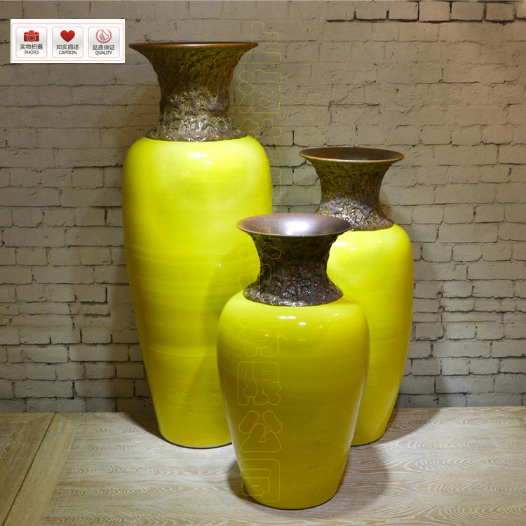 粗陶缸新款陶瓷陶罐花瓶组合景观样板间软装饰插花器限时促销中
