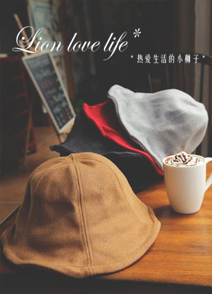 Lion~咖啡镇 韩国洋气毛呢质感波浪边凹造型渔夫帽女巫帽子 5色