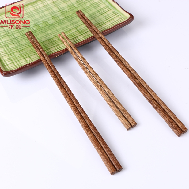 天然鸡翅木家庭装亲子筷3双 无漆家用原木餐具儿童成人木筷子套装