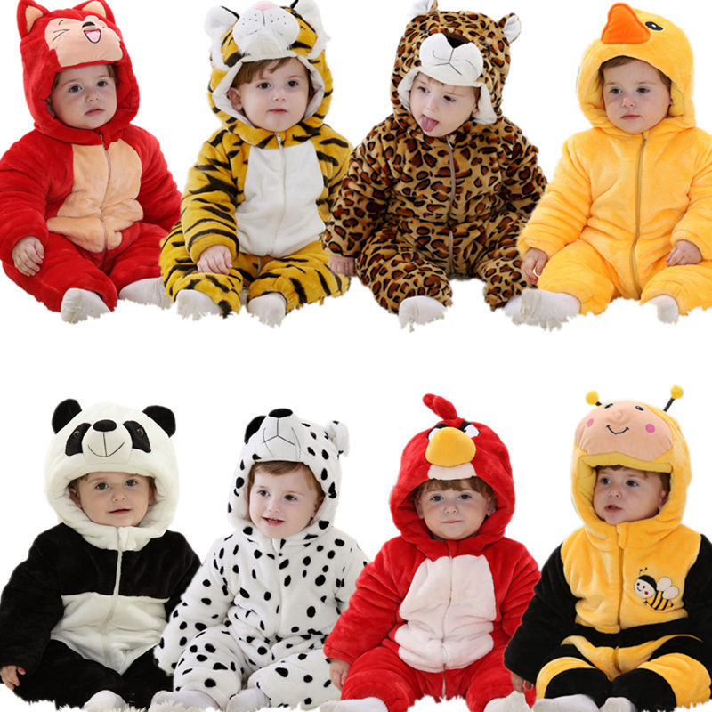 初生冬季3-6月男婴儿冬装1岁女宝宝衣服婴幼儿熊猫加厚造型连体衣