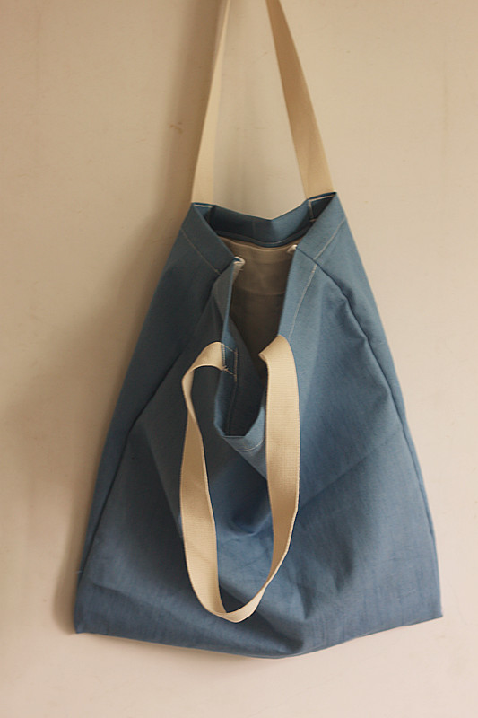 束束布包 牛仔蓝单肩袋购物袋自制布袋学生书包