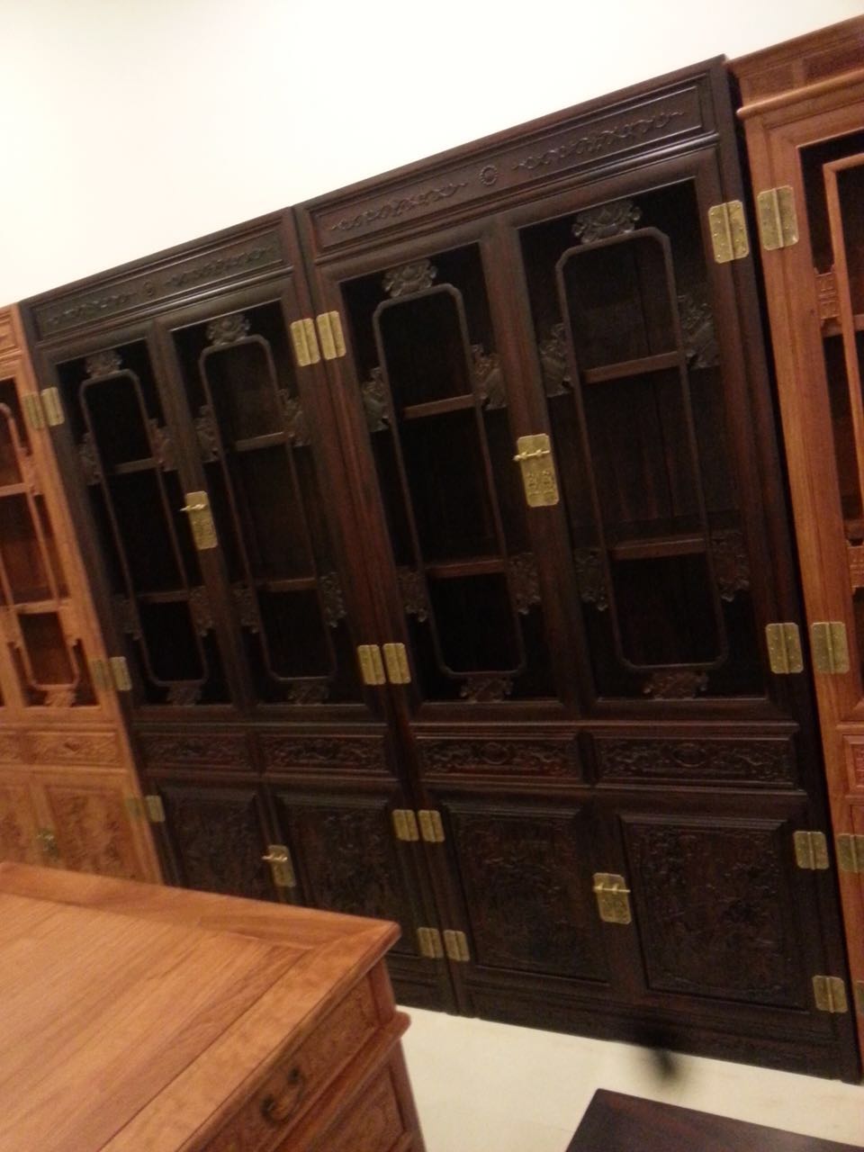 【老艺不朽】红木家具黑酸枝木檀雕书柜书架 储物柜
