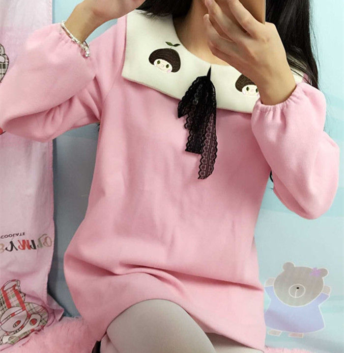 2016春韩版可爱小清新加厚T恤衫女上衣宽松中长款娃娃领打底衫潮折扣优惠信息