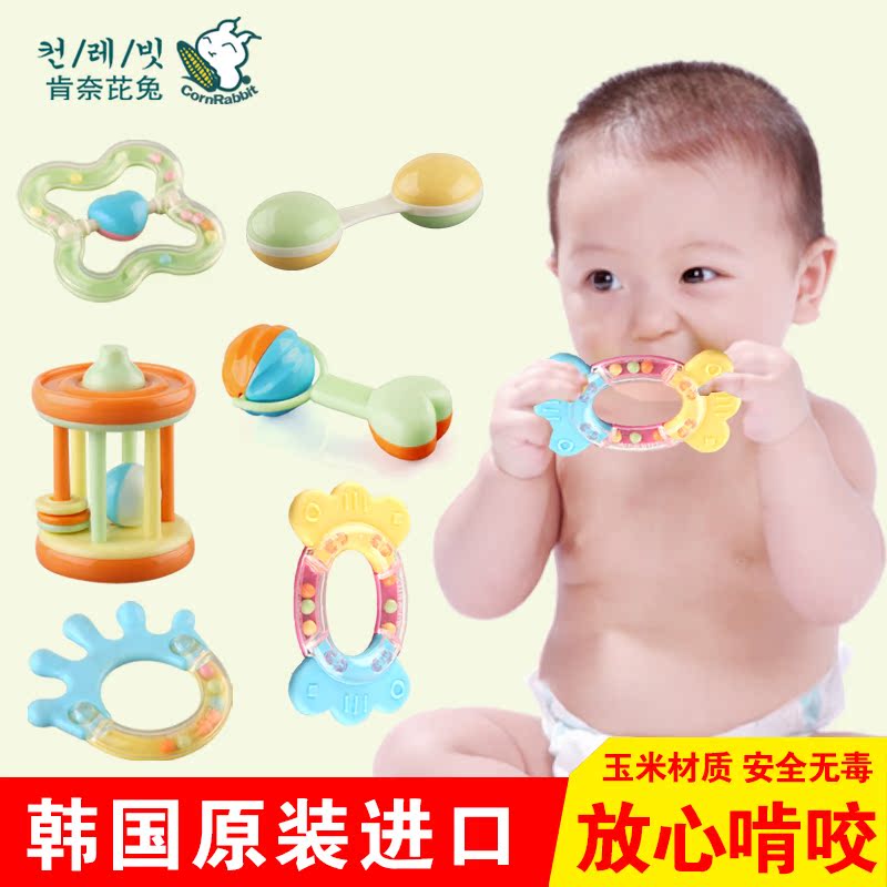 韩国进口婴儿玩具0-3-6-12个月无毒 初新生儿宝宝0-1岁益智手摇铃折扣优惠信息