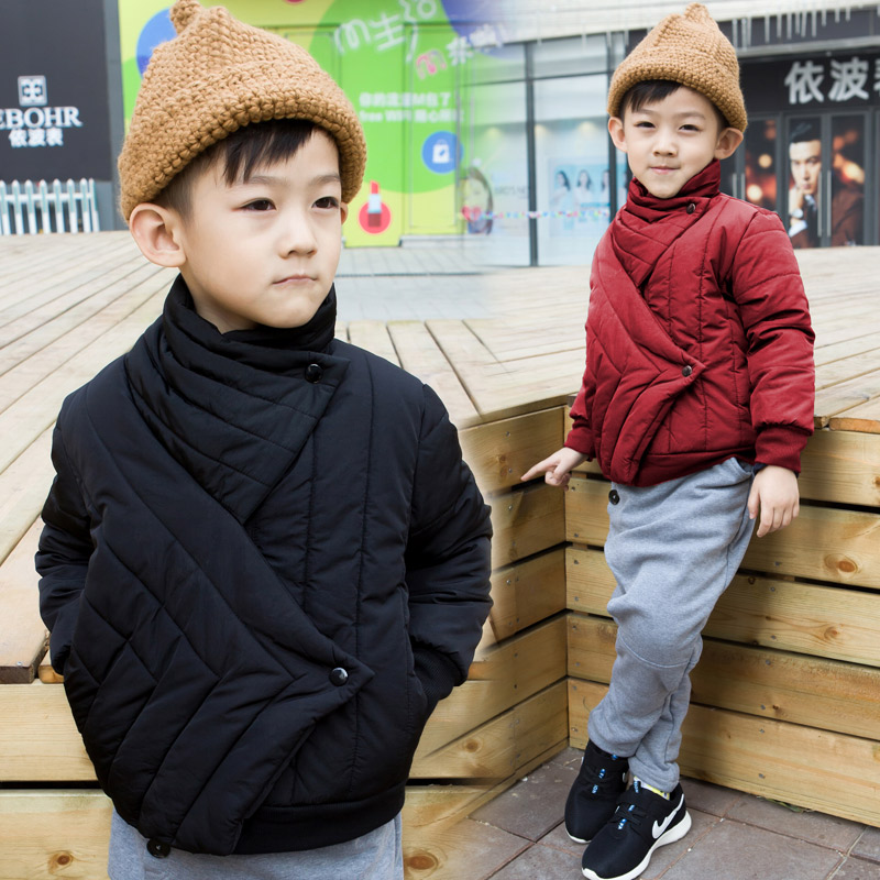 童装冬款男童棉衣外套加厚韩版儿童短款棉服中大童不规则夹克外套