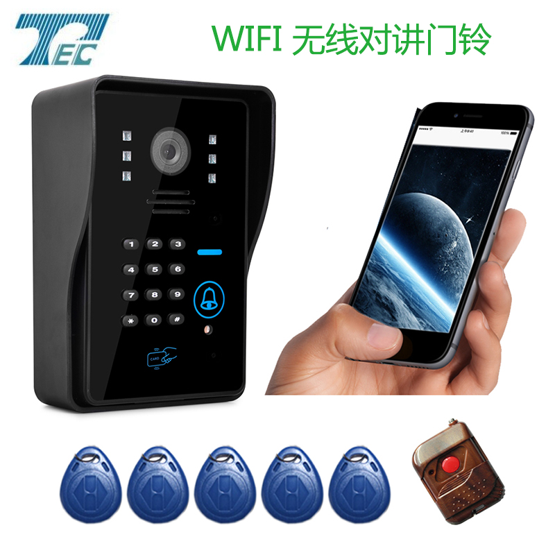 TEC无线数字可视双向对讲门铃wifi/IP智能手机远程密码遥控开锁折扣优惠信息