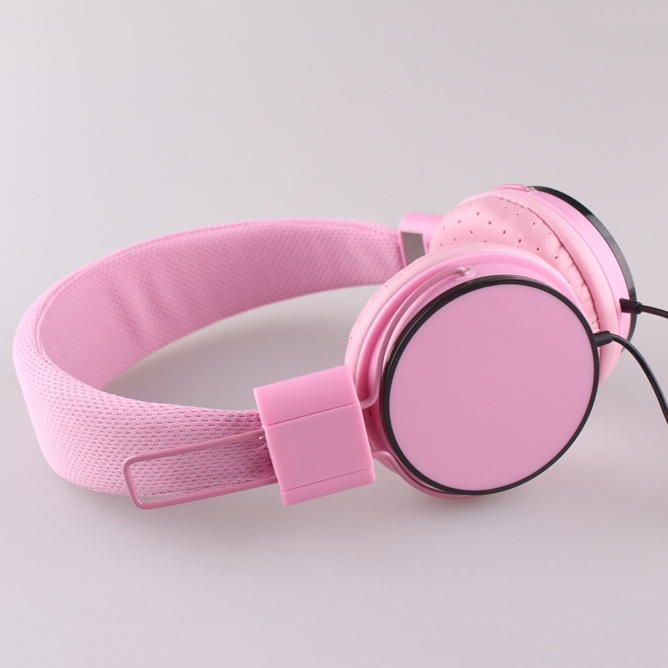 粉色女生头戴式音乐耳机 游戏影音重低音电脑苹果小米手机通用