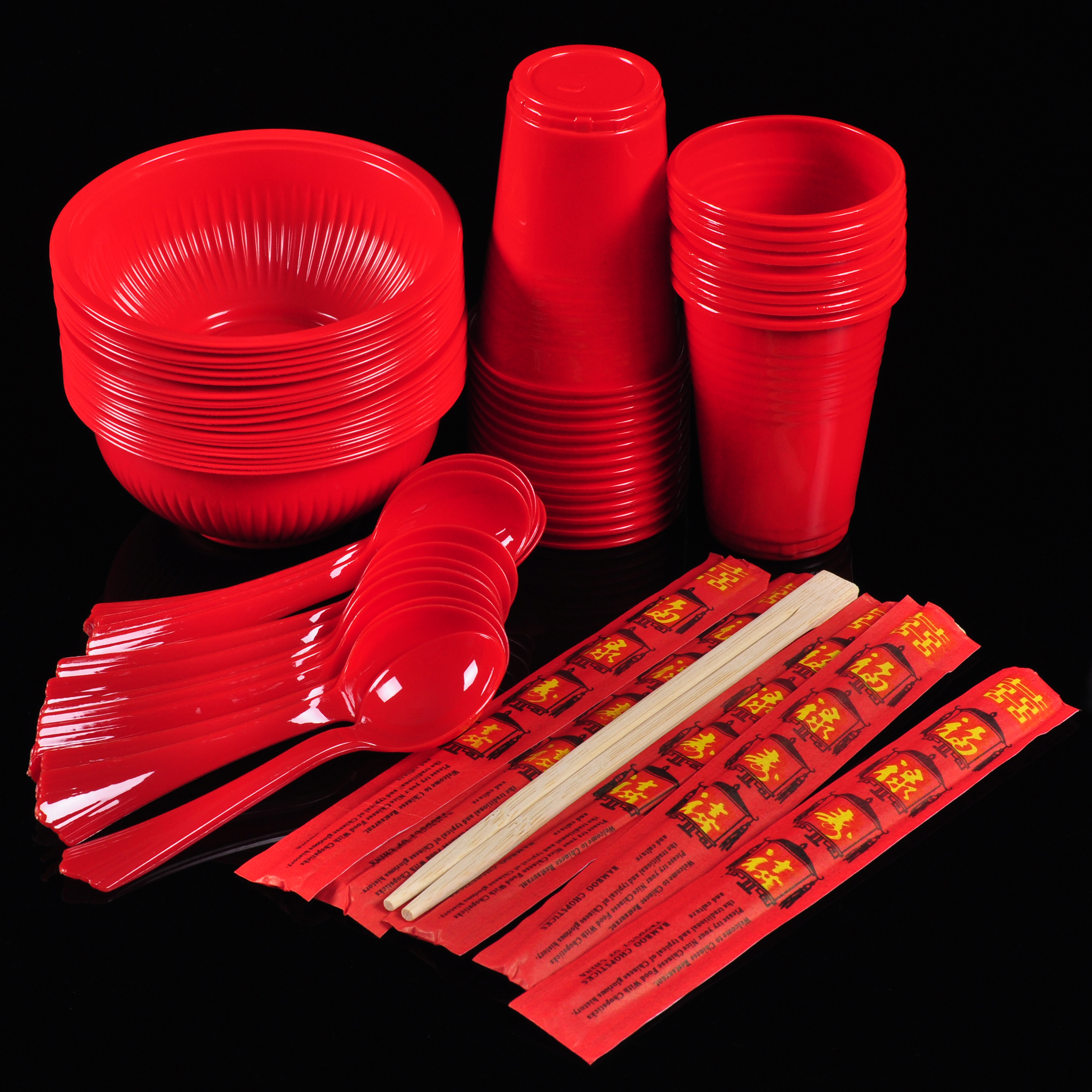 婚庆用品结婚婚宴用品道具专用红碗红杯子 一次性碗婚庆塑料喜碗折扣优惠信息