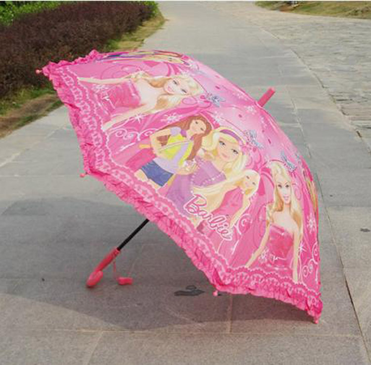创意小孩雨伞芭比公主儿童雨伞卡通动漫晴雨伞女童幼儿园学生雨伞