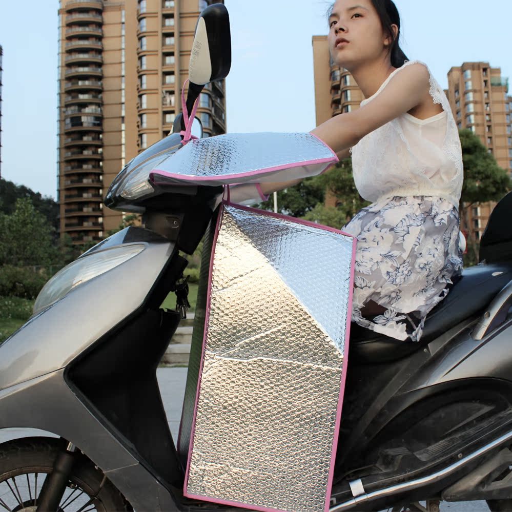 夏季电动车遮阳罩电瓶摩托车挡风被防晒护膝防紫外线护腿罩