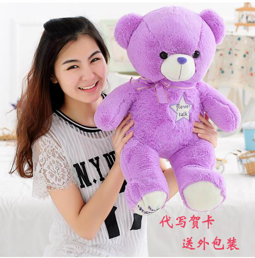 新款大号紫色薰衣草小熊毛绒玩具泰迪熊 抱抱熊玩偶 婚庆娃娃礼物