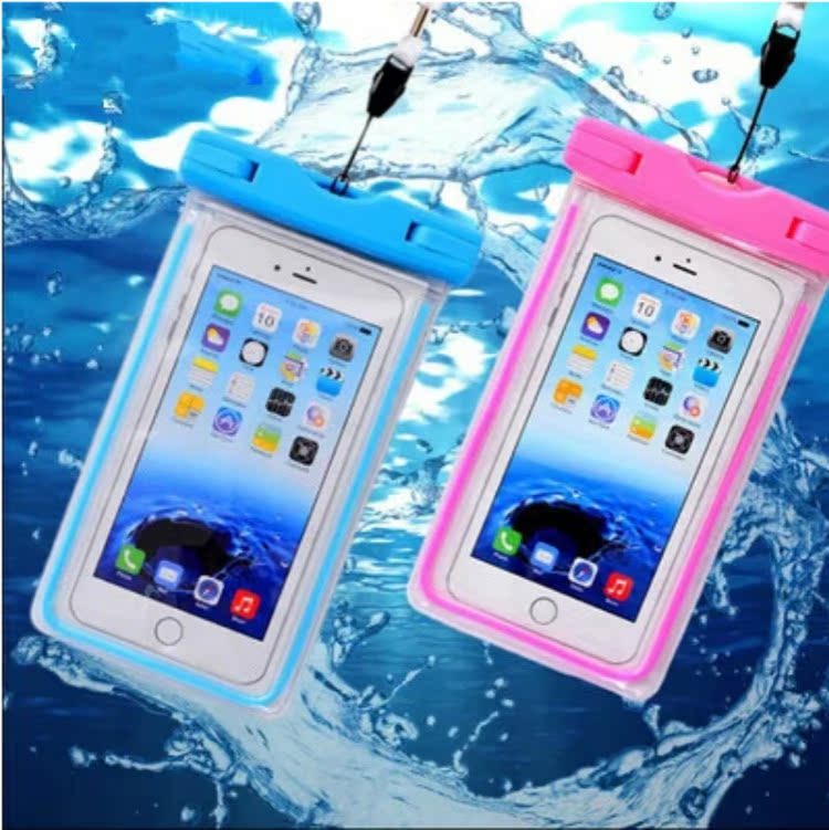 iphone6 PLUS手机防水 高档夜光手机袋三星小米防水套游泳潜水套折扣优惠信息
