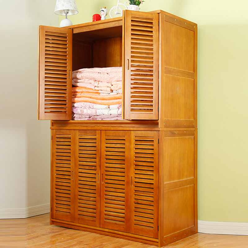 木质棉被杂物柜组合衣柜推拉门储物柜子组装现代简约大容量整理柜