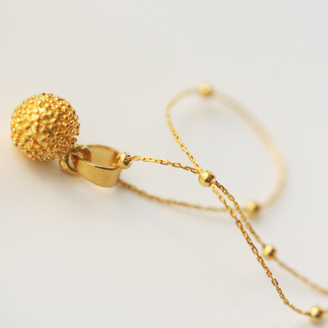 欧币黄金色纯铜镀越南沙金细转运珠子锁骨项链结婚礼物女款包邮