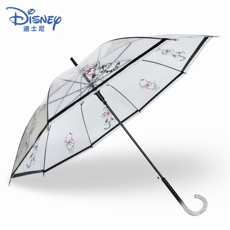 迪士尼维尼熊卡通儿童雨伞学生伞防紫外线透明长柄伞新型雨伞折扣优惠信息
