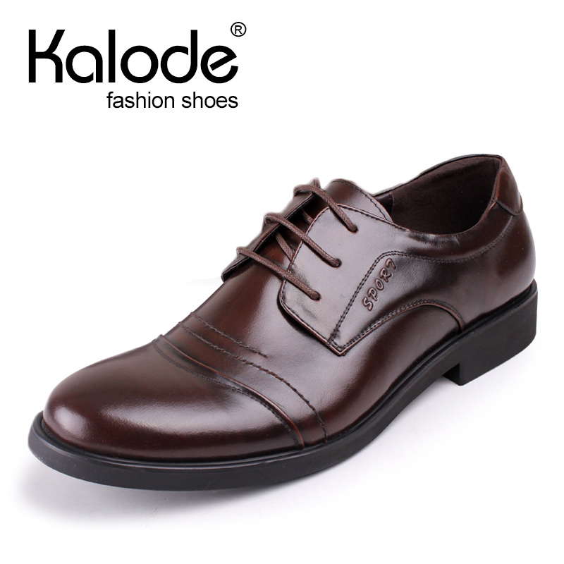 Kalode 春季男士真皮商务正装皮鞋系带特大码男鞋正品45 46 47码