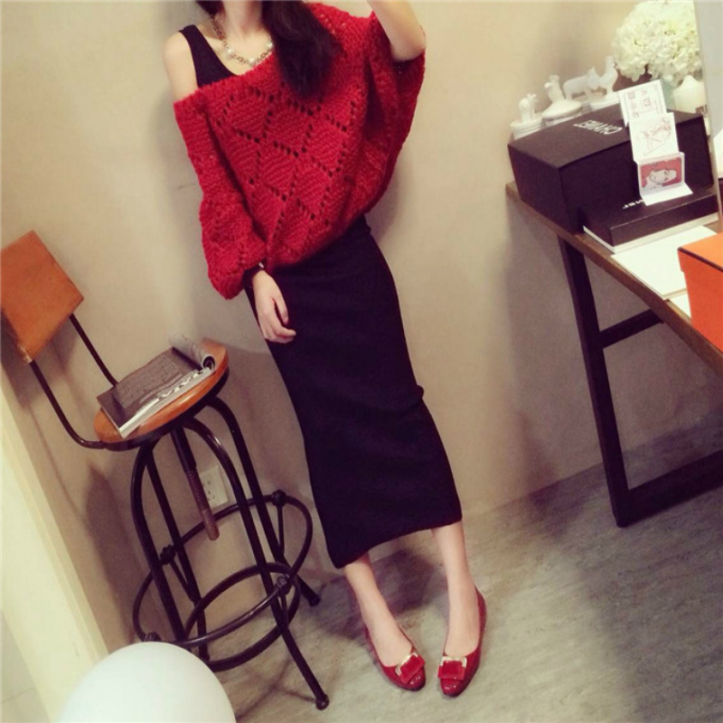 2015秋装新款韩版女装毛衣针织套装裙子两件套连衣裙长袖修身长裙