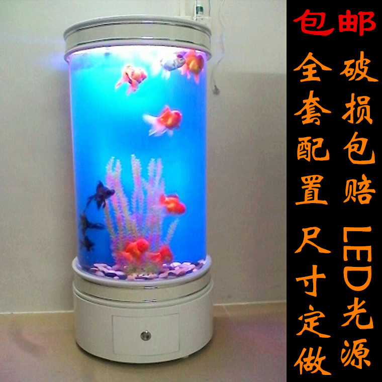包邮 生态鱼缸水族箱/鞋柜/靠墙落地式鱼缸 半圆鱼缸 0.6米0.8米