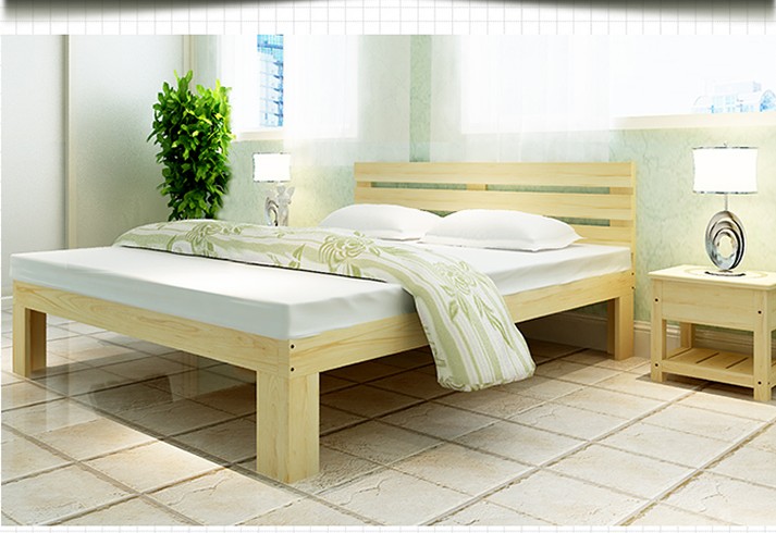 包邮实木双人床1.5 1.8米大床松木儿童床1米单人床1.2米简易木床折扣优惠信息