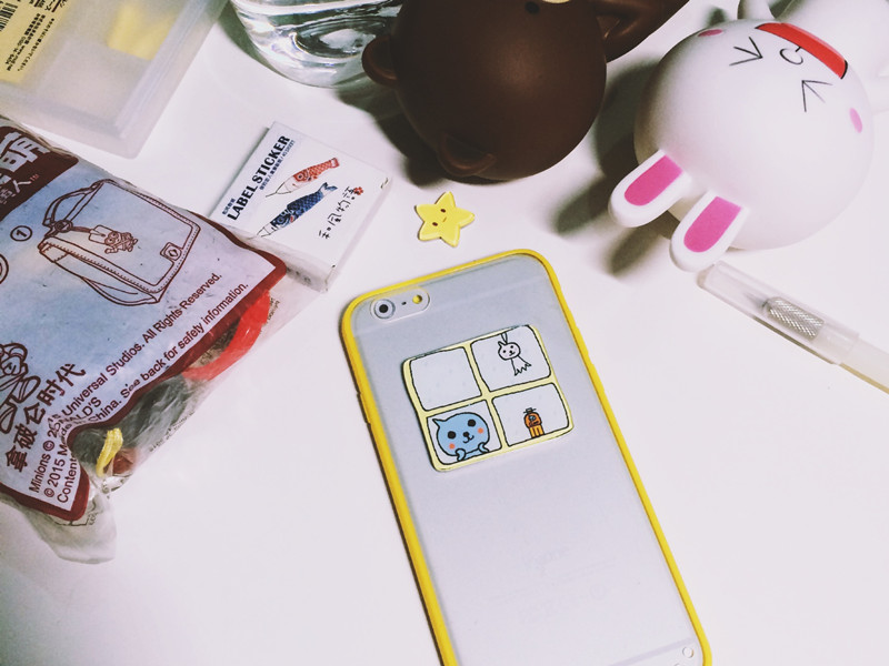 iphone6plus tpu卡通贴片包边手机壳苹果5可爱Qoo~酷儿贴片DIY折扣优惠信息